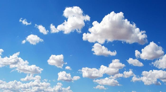 Bright Blue Sky with a Few Tiny White Clouds Picture, Free Photograph